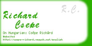richard csepe business card